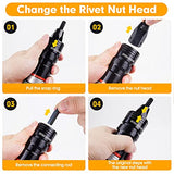 RZX Rivet nut tool,hand rivet nut gun, blind nut riveter ,nut setting4 MANDREL Pneumatic Rivet Nut Setting Gun with Quick-Change M6 M8 1/4 5/16 RZX