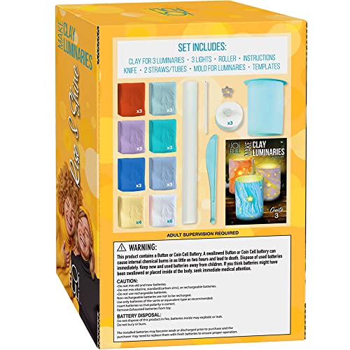 JOiFULi DIY Clay Luminaries Clay Craft Kit Gifts for Kids Girls and Boys Teens Ages 8 9 10 11 12 Years Old and Up JOiFULi