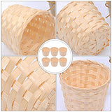 Zerodeko 12 PCS Miniature Artifical Wood Woven Baskets, Mini Woven Baskets Party Favor, Mini Woven Baskets Without Handles for Home Office Table Zerodeko