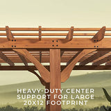 Backyard Discovery Beaumont 20x12 ft All Cedar Wood Pergola, Durable, Quality Supported Structure, Snow and Wind Supported, Rot Resistant, Backyard, Backyard Discovery