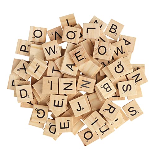 GNIEMCKIN 2000 PCS Wood Letter Tiles, Wooden Scrabble Tiles A-Z Capital Letters for Creative Crafting Projects, Making Alphabet Coaster, DIY Wood - WoodArtSupply