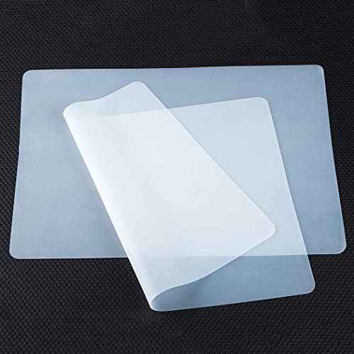 Silicone Mats for Crafts, Translucent, Non-Slip Heat Resistant, 11.8×15.7In (2/Pack) Silicone Placemats for Jewelry, Epoxy Resin,Glitter Slime, DIY PaBUSIOr
