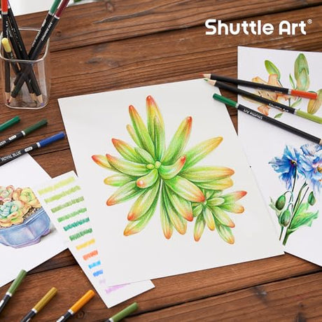 Shuttle Art 36 Colored Pencils, Botanical Themed Colored Pencils for Adult Coloring, Soft Core Color Pencils, Coloring Pencils for Adults Kids Shuttle Art
