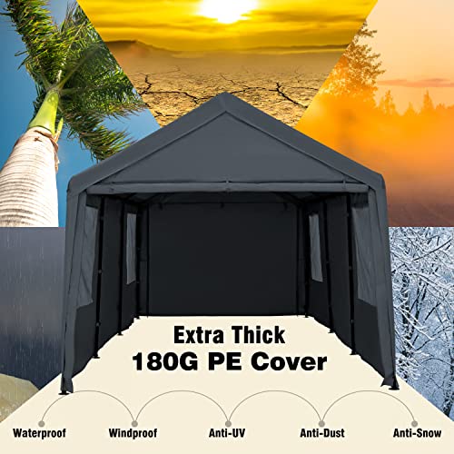 NOWENSOL Carport Canopy 12x20ft Heavy Duty with Removable Sidewalls & Doors, Portable Car Port Garage Shelter for Boat, Party, Outdoor Camping Tent,