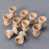 Kisangel 10pcs Unfinished Wood Easter Egg Stand Wooden Egg Cup Holders Easter Egg Holders for Diy Easter Decoration(Wooden Egg Tray) Kisangel