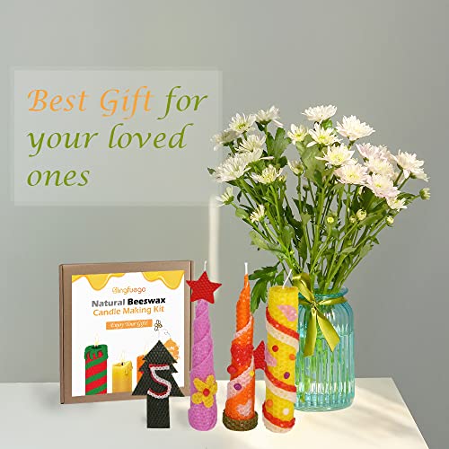 Bingfuego Beeswax Candle Making Kit for kids-12 Colors Beeswax Sheets for Candle Making, Make You own Candle Making kit for Adults, 100% Pure Beeswax Bingfuego