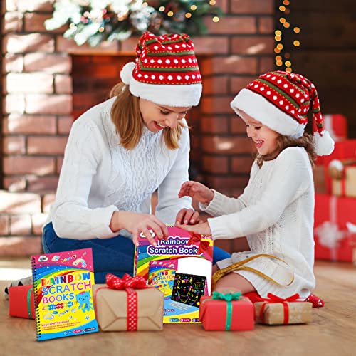 ZMLM Rainbow Scratch Notebooks for Kids: 2 Packs Art-Craft Scratch Off Notebooks Kits Magic DIY Paper Supplies Toy for 3 4 5 6 7 8 9 Years Old Girls ZMLM