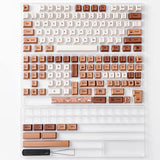YUNZII Coffee Cat Dye Sub PBT Keycaps,152 Full Keys Dye Sublimation PBT Custom Keycaps with Key Puller for Cherry Gateron MX Switches Mechanical YUNZII