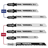 MNA Multi-Purpose Jig-Saw Blades, 50 Pieces, Assorted Jig Saw Kit Value Pack for Wood, Plastic and Metal Cutting with Carry Case MNA