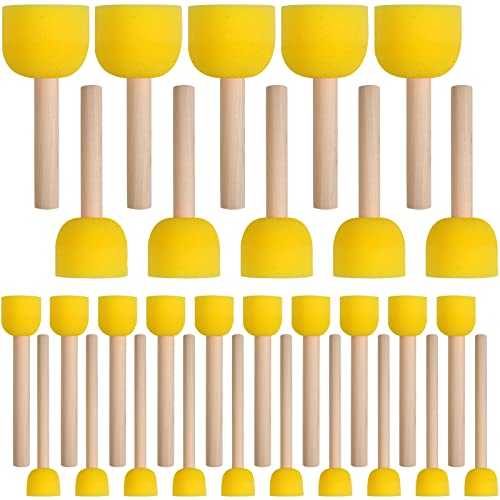 30 Pcs Round Sponges Brush Set, Round Sponge Brushes for Painting, Paint Sponges for Acrylic Painting, Painting Tools for Kids Arts and Crafts (4 vivinin