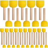 30 Pcs Round Sponges Brush Set, Round Sponge Brushes for Painting, Paint Sponges for Acrylic Painting, Painting Tools for Kids Arts and Crafts (4 vivinin