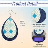 SHUANGART 194 Pcs Sublimation Blank Sparkly Glitter Faux Leather Earrings Kit, Blank Vivid Shiny Solid Pattern Earrings with Sublimation Paper for ROORUZ