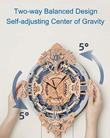 ROBOTIME Clock Wooden Puzzle, 3D Puzzle for Adults Wooden Metal Mechanical Model Clock Kits to Build, Hobbies Gift for Men Aesthetic DIY Decoration ROBOTIME