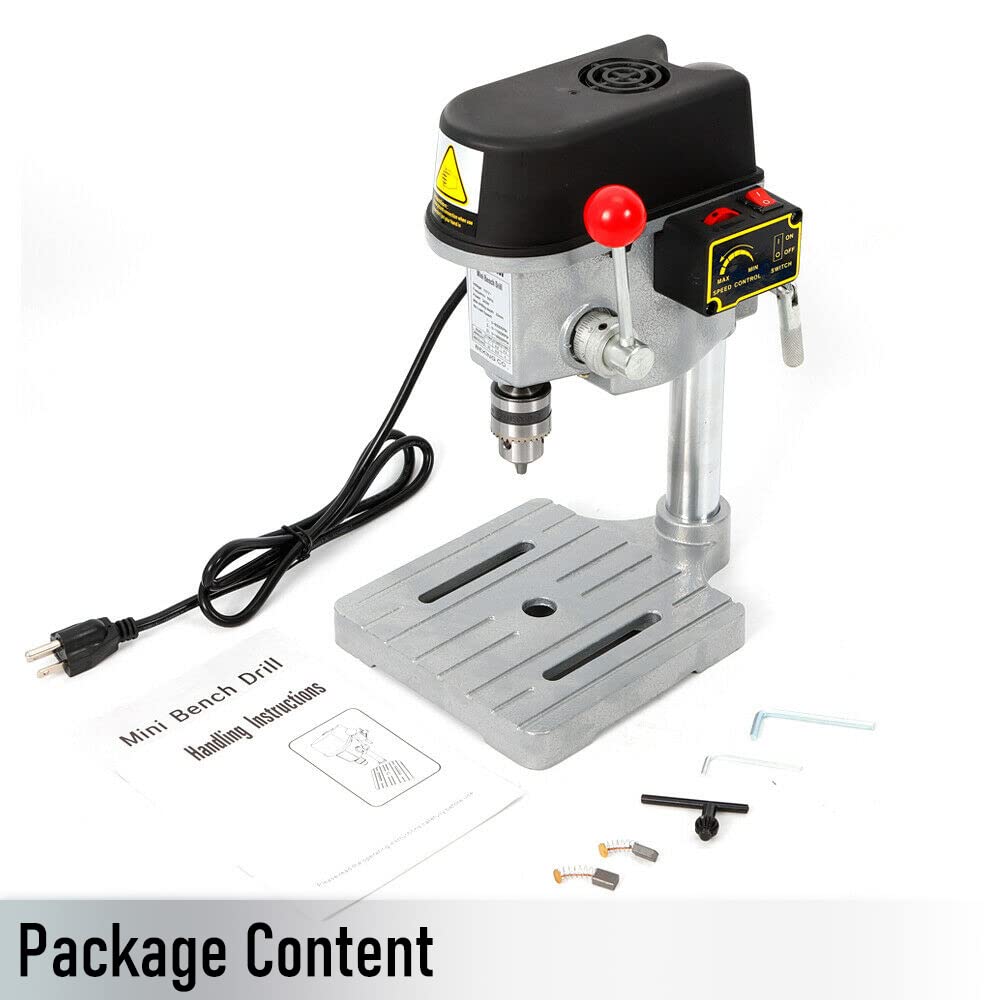 Mini Bench Drill Press, 340W Portable Drill Workbench, Light-Duty DIY Craft Drilling Repair Tool Expanding Drilling Machine Pressed-in Chuck 1-10mm DONNGYZ