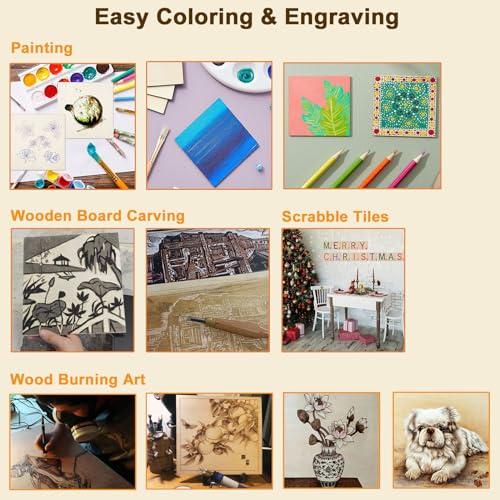 16 Pack 12 x 12 inch Basswood Sheets Thin Wood Panel 2 mm Unfinished Wood Boards Square Plywood Sheets for Painting, DIY Project, Mini House Acrux7