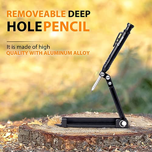 Saker Multi-function Scribing Tool- Construction Pencil- Aluminum Alloy Scribe Tool with Deep Hole Pencil,DIY Woodworking Scribe Gauge Scriber Line Saker