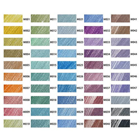 KALOUR 50 Piece Metallic Colored Pencils, Soft Core with Vibrant Color,Ideal for Drawing, Blending, Sketching, Shading, Coloring for Adults Kids KALOUR