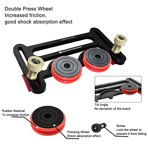 Precision Stock Guides for Table Saw, Dual Universal Featherboards with Sliding Blocks, Woodworking Double Wheel Bearing Stock Roller for Table Saw, - WoodArtSupply