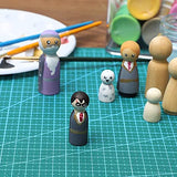 Wood Peg Dolls, Peg Doll Kit (1.77 in, 50-Pack) Bright Creations