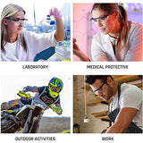 HPYNPES Safety GlassesClear Anti-Fog Goggles Over-Spec Glasses Protective Eye Wear Industrial Approved Wide-Vision（4 PACK） HPYNPES