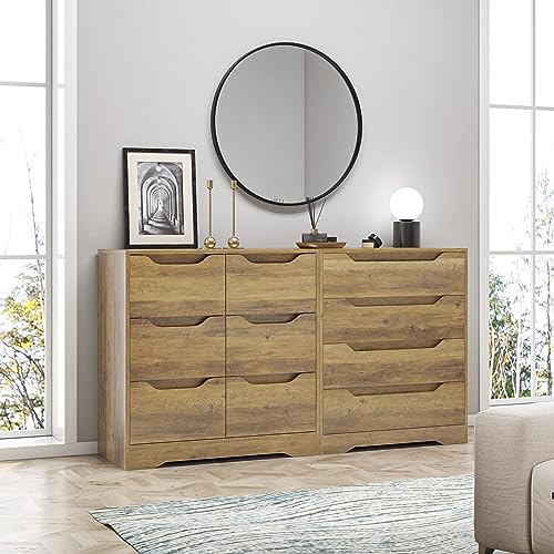 HOSTACK Modern 4 Drawer Dresser, Chest of Drawers with Storage, Wood Storage Chest Organizers with Cut-Out Handles, Accent Storage Cabinet for Living HOSTACK