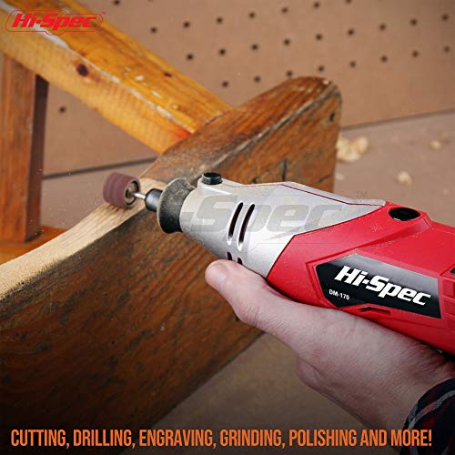 Hi-Spec Power Rotary Tool Kit Set 170W 1.4A with 121 Piece Dremel Compatible Bit Accessories. Drill, Cut, Trim, Grind & Sand in DIY Repairs, Hobbies Hi-Spec
