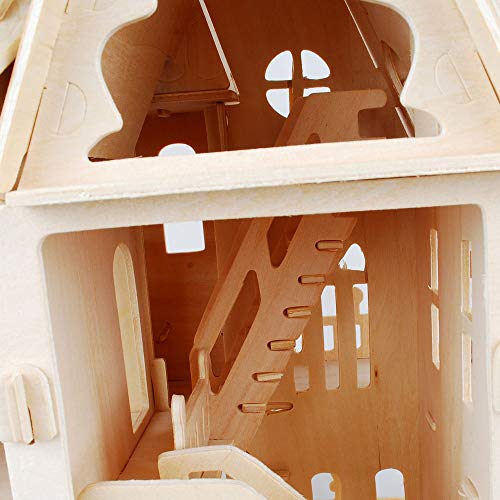 NWFashion Wooden Dream Dollhouse DIY Kits 3D Puzzle for Christmas Party Halloween House (Dream House) NWFashion