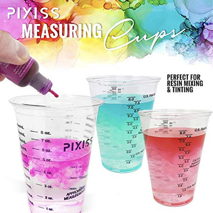 Disposable Epoxy Resin Mixing Cups with Measurements (50-Pack) Pixiss Mixing Cups for Epoxy Resin, Epoxy Mixing Containers, Epoxy Cups For Epoxy