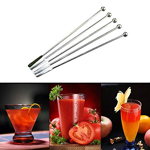 20 pcs Stainless Steel Coffee Beverage Stir Sticks Cocktail Stirrers Drink Swizzle Stick 7.4" Swizzle Stick Picks Tools - WoodArtSupply