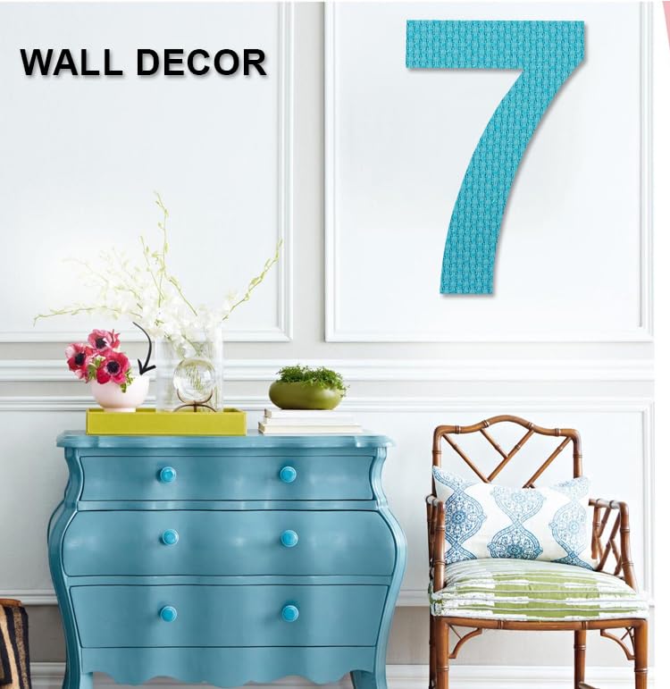 17 Inch Large Wooden Number 7, 1/4 Inch Thick Unfinished Blank Wood Number Slice Sign Board for Wall Decor, Craft, DIY Project, Birthday Wedding HILAZA