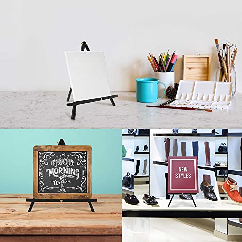 U.S. Art Supply 12" High Black Wood Display Stand A-Frame Artist Easel (Pack of 4) - Adjustable Wooden Tripod Tabletop Holder Stand for Canvas, US Art Supply