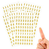 7 Sheets Mini Number Stickers for Nail Art, Self Adhesive Gold Small Glitter Alphabet Letter Sticker Set 0-9 for Epoxy Resin Casting Gift Scrapbooks Mozeat Lens