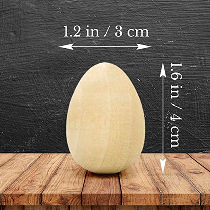 Set of 25 Unfinished Wooden Easter Eggs - 1.6" Craft Eggs for Painting and Decorating - DIY Wood Eggs for Crafts - Faux Chicken Eggs for Art Projects - WoodArtSupply