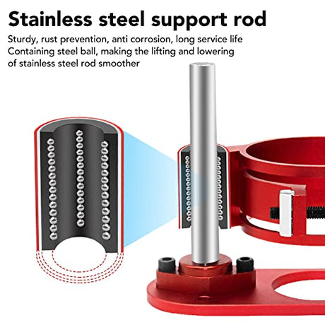 Adjustable Router Lift for Woodworking Universal Trimming Machine,Aluminum Under Lifting Table Router Base for Router Table Insert Base Plate with PerGar