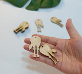 20pcs Horse Ornament Wood Blank,Horse Tail Butt Ornament (with Tail, 5'') Yuxuanish