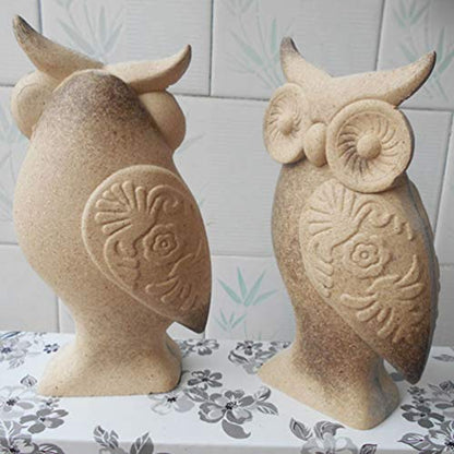 1 Pair Unfinished Wood Animal Ornaments Wood Embryo Owl Peg Doll Figure Cutout Table Statue Model Early Educational Toy for Kids DIY Painting Home