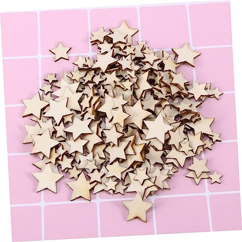 FUNOMOCYA 200pcs Star Wooden Nativity Ornaments Unfinished Wooden Star Ornaments Unfinished Wood Slices Wood Star Cutouts to DIY Star Decor Wooden FUNOMOCYA