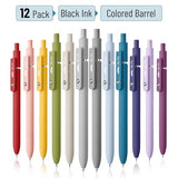Mr. Pen- Retractable Gel Pens, 12 Pack, Morandi and Vintage Barrels, Black Gel Pens, Fast Dry, Gel Pens Fine Point 0.5mm, Retractable Pens, Cute Mr. Pen