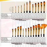 TRITART Paint Brush Set of 25 - Suitable as Acrylic, Watercolor & Oil Brushes - Paintbrushes with 2 Mixing Pallets - Artists Painting Supplies Tritart