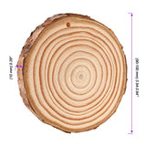 JOIKIT 50PCS 3.5-4 Inches Natural Wood Slices Bulk, 2/5" Thick Unfinished Natural Wood Circles with Pre-drilled Hole and Bark for Craft Arts, JOIKIT