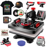 AKEYDIY Upgraded 5 in 1 Heat Press Machine Digital Combo Sublimation Heat Transfer Machine12" X 15"Swing Away Shirt Printing Sublimation Machine AKEYDIY