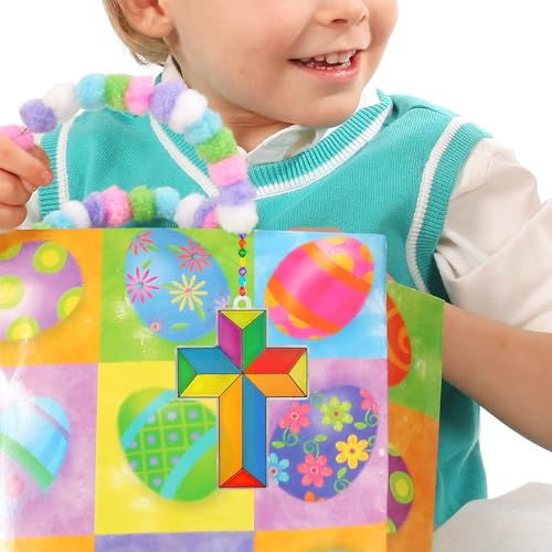 Winlyn 27 Sets Cross Suncatchers Ornaments Decorations DIY Window Paint Art Suncatchers Cross Craft Kits Cross Sun Catchers for Kids Sunday School Winlyn