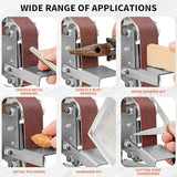 Electric Mini Belt Sander Polishing-Grinding Sharpener, 13 x 1.2inch Power 7 Adjustable Speed Multifunctional Mini Bench Belt Grinder Kit for Metal uioxcv