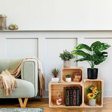 ZENFUN 3 Pack Wooden Nesting Crates with Handles, Decorative Hand Crafted Wood Box Nesting Crate Farmhouse Storage Basket Container for Display and ZENFUN