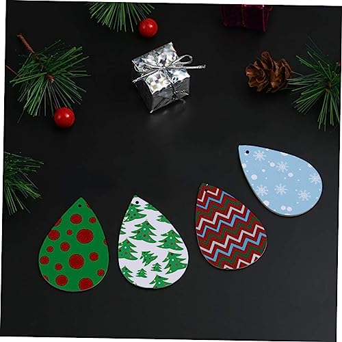 SEWACC 50pcs Water Drop Earrings Wood Piece Earring Pendants with Hole Ornament Earrings DIY Earring Supplies Earring Making Charm Unfinished Earring SEWACC