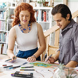 ARTEZA Felt Tip Pens, Set of 12 Bright Brush Tip Calligraphy Pens for Note Taking, Sketching, Cross-Hatching, and Outlining, Dye-Based Ink, ARTEZA