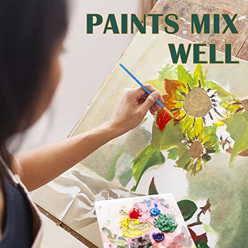 Acrylic Painting Set with 1 Packs / 10 PCS Nylon Hair Brushes 12 Color Tubes (12ml, 0.4 oz) 1 PCS Paint Plate and 4 PCS Canvas for Acrylic Painting ESRICH