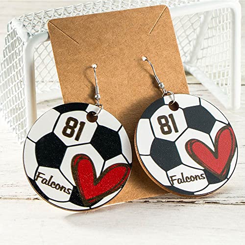 Custom Football Earrings for Women Girls Cute Softball Earrings Lightweight Basswood Personalized Name Number Sport Drop Dangle Earrings Baseball - WoodArtSupply