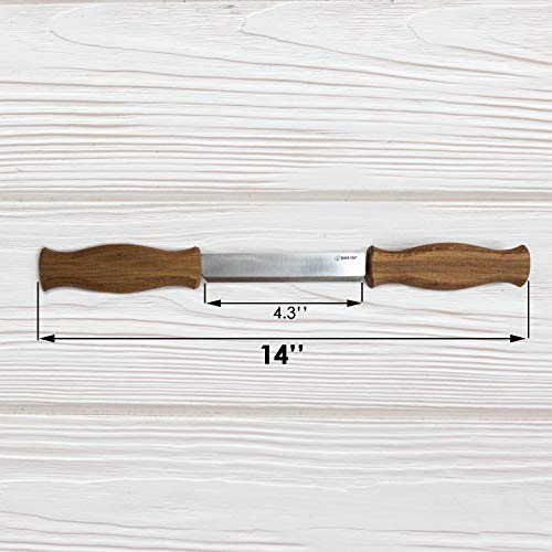 BeaverCraft Draw Knife with Leather Sheath DK1S-4,3" Straight Shave Knife Wood Carving Tools Woodworking Hand Tool - WoodArtSupply