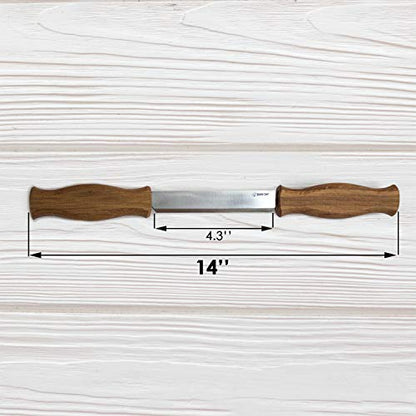 BeaverCraft Draw Knife with Leather Sheath DK1S-4,3" Straight Shave Knife Wood Carving Tools Woodworking Hand Tool - WoodArtSupply